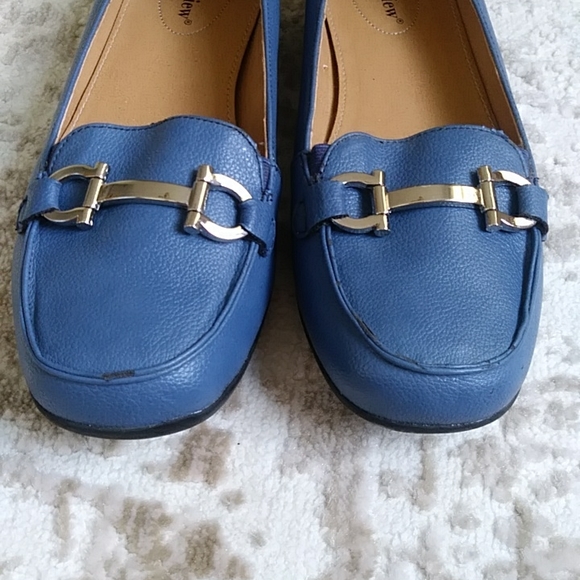 Comfort View Martha Faux Pebble Leather Horsebit Flats Shoes - Picture 4 of 13